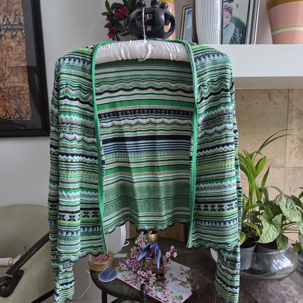 Bundle2 $30 Eligible.Chico's Green Patterned Knit… - image 1